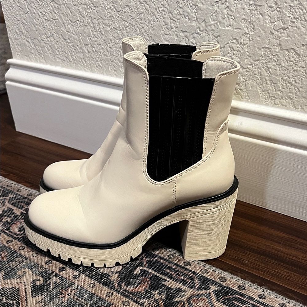 Stylish Cream Ankle Boots